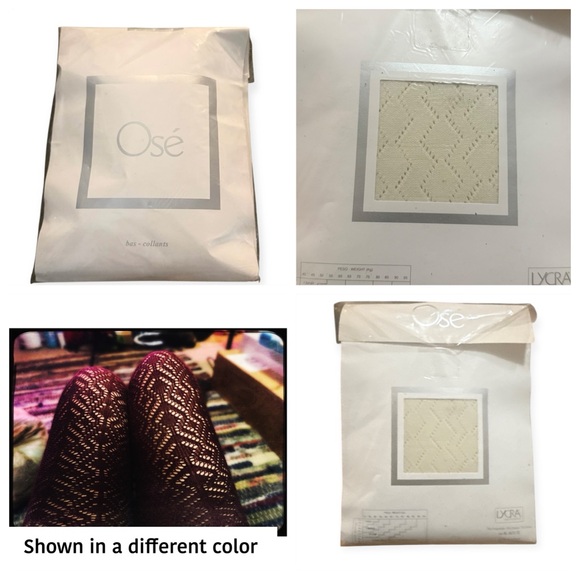Osé Italy Cream Colored Pantyhose, Tights Bas Collants, Fab Luxury Hosiery, Sz 2 - Picture 1 of 7